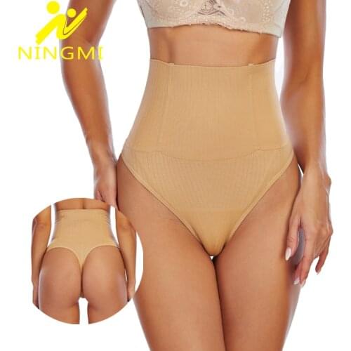 NINGMI Women Butt Lifter Slimming Tummy Control Panties Wedding Dress G-string Body Shaper High Waist Trainer Sexy Thong Knicker