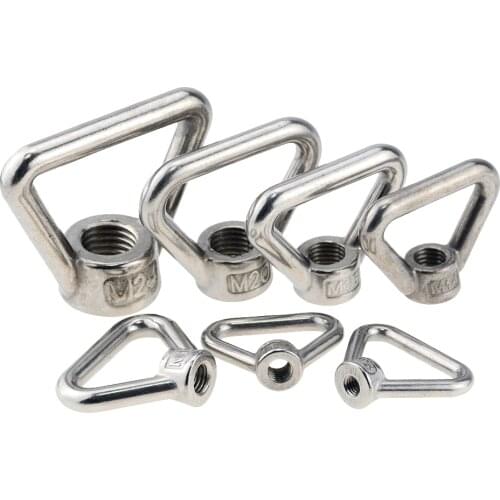 1PCS 304 Stainless Steel M8 M10 M12 M14 M16 M20 M24 Lifting Eye Nut Ring Nut Thread Triangle rings