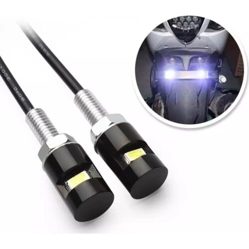 Universal 12V 1 pcs LED SMD Motorcycle Car Number License Plate Bolt Screw Light Lamp For Car & Motorcycle