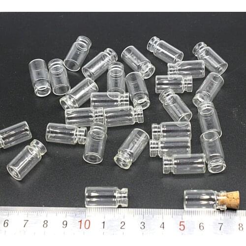 120 sets Small Glass Bottles - 22mmx11mm Tall - Cute Little Glass Jars - Tiny Size Small Bottles include corks display