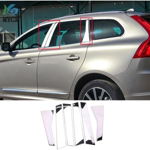 2009 For Volvo XC60 XC 60 2010-2012 2013 2014 2015 Stainless Steel Center Pillar B + C Posts Cover Trims Car Accessories 6PCS