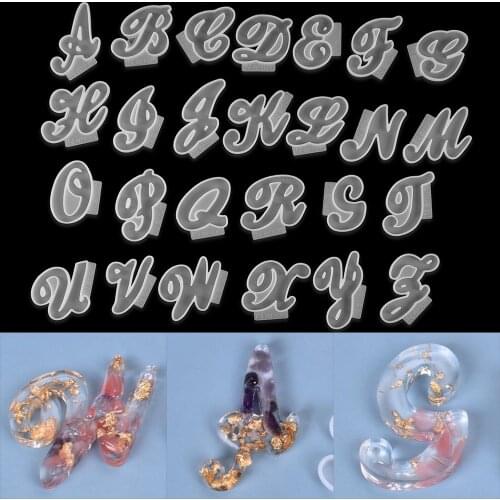 A to Z Letter Mold Alphabet Silicone Molds Crystal Epoxy Resin Casting Mold for DIY Resin Crafts Jewelry Making Accessories