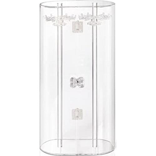 Acrylic Necklace Stand, Dustproof Rotatable Hook Necklace Storage Box, Pendant Bracelet Display Cabinet
