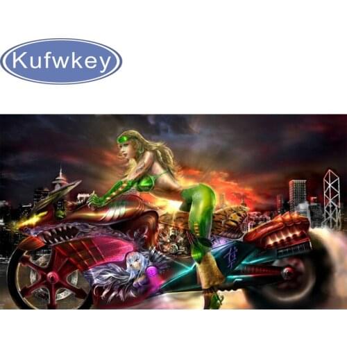 Diamond Embroidery girl by motorcycle diy 5d Diamond Painting full Square Drill Diamond Embroidery diamond Mosaic Cross Stitch