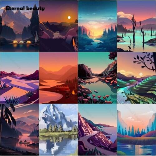 Diamond Painting Landscape Scenery Movie Art Diamond Embroidery Wall Pictures Diamond Mosaic Paintings Needlework for Home Decor