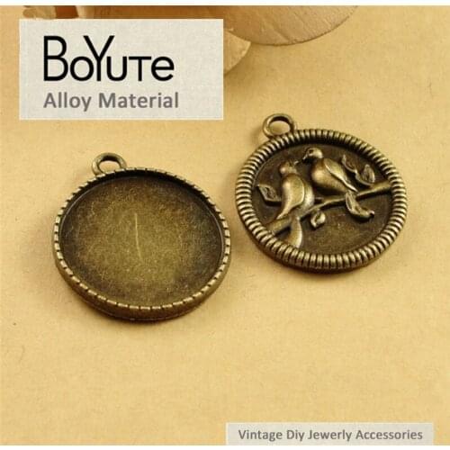 BoYuTe (30 Pieces/Lot) 25MM Cabochon Bese Vintage Style Antique Bronze Plated Blank Pendant Bezel for Jewelry Components