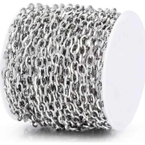 1 Meter Width 6.5mm Stainless Steel Square Thread Chain Pants Chains For Jewelry Making Material Necklace Bracelet Supplies