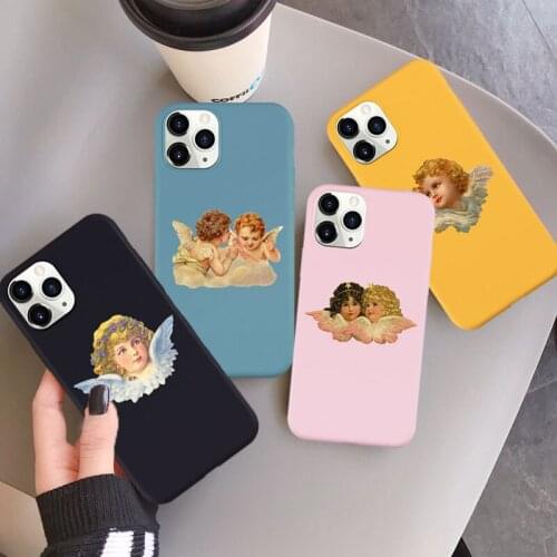 Luxury Painting Cartoon Angel Baby Phone Case for Iphone 11 Pro Max SE 2020 X XR XS MAX 6S 7 8 Plus Silcone Cases Accessories