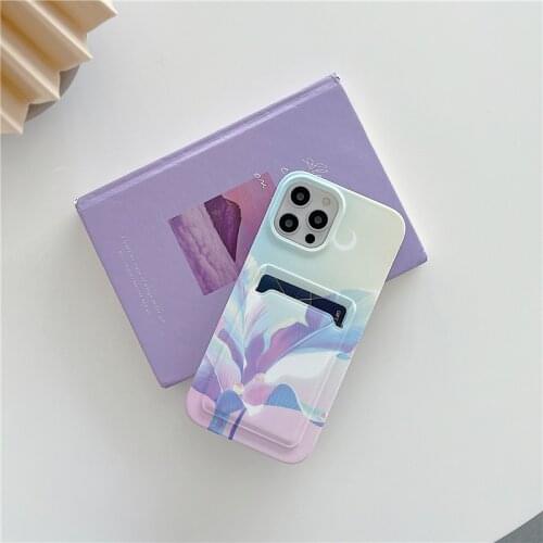 Wallet Card Holder Case For iPhone 12 Pro Max 11 7 8 Plus XR XS X Silicone Banana Tree Credit Card slot Cover SE 2020