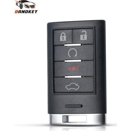 Dandkey Replacement For Cadillac SRX 2010 2011 2012 2013 2014 Keyless Entry Car Key 5 Buttons Remote Car Key Shell Blank Case