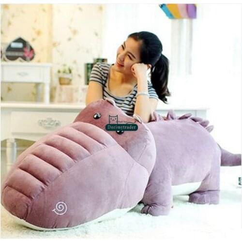 Dorimytrader New Pop 160cm Huge Cute Soft Animal Hippo Plush Pillow Doll 63'' Giant Stuffed Cartoon Hippos Toy Baby Present