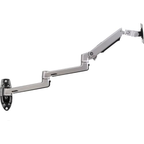 DL-7013 Ergonomic 10"-27" LCD monitor wall mount bracket aluminum 360 rotate full motion pivot 3 stretchable arm 1-10kg rotate