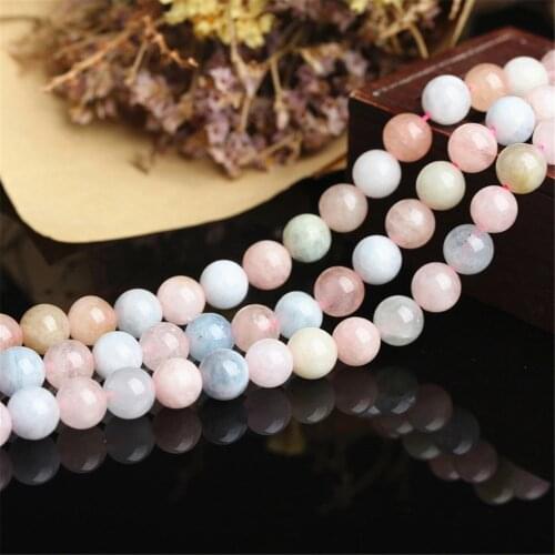 Grade A Natural Morganite Beads Pink Beryl Beads NOT Dyed 4mm 6mm 8mm Smooth Polished Round 15 Inch Strand GT06