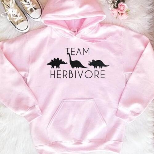 Team Herbivore graphic vegan hoodies women fashion pure casual grunge tumblr young hipster 90 style street style art tops- L245