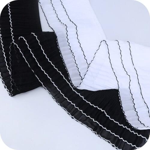 1M High Quality Lace Fabric 10cm Chiffon Trim Lace Ribbon Curtain Trimmings Sewing Clothing Guipure Collar encaje koronka QZ16