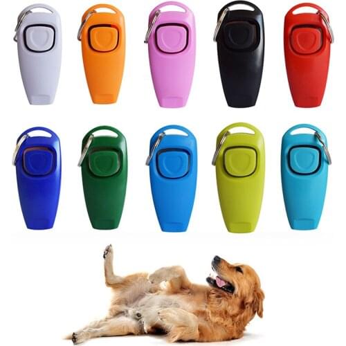 Hot 2 In 1 Cute Shape Dog Whistle Clicker Pet Dog Trainer Aid Guide With Key Ring Dog Training Whistle Dog Products Pet Supplies
