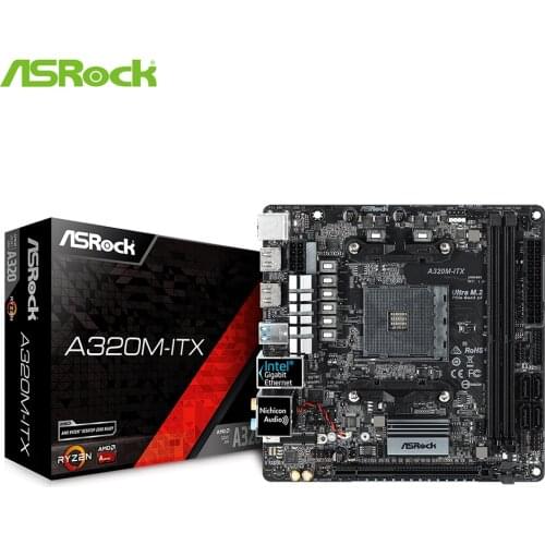 ASRock Super Alloy A320M-ITX Desktop Motherboard A320 Socket For AMD AM4 CPU DDR4 32G SATA3, 1 Ultra M.2 USB 3.1 HDMI ITX