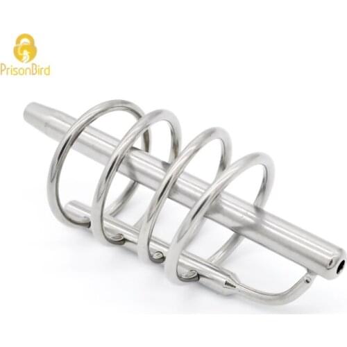 Male Stainless Steel Urethra Catheter with Cock Ring,Penis Urinary Plug,Sex Toy,Urethra Stimulate Dilator A018