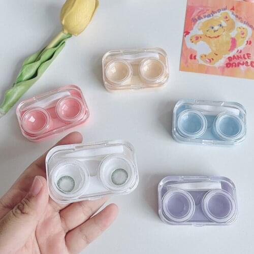 New Simple Mini Contact Lens Case Girl Women Colored Contact Lenses Box Eyes Contact Lens Container Box Case
