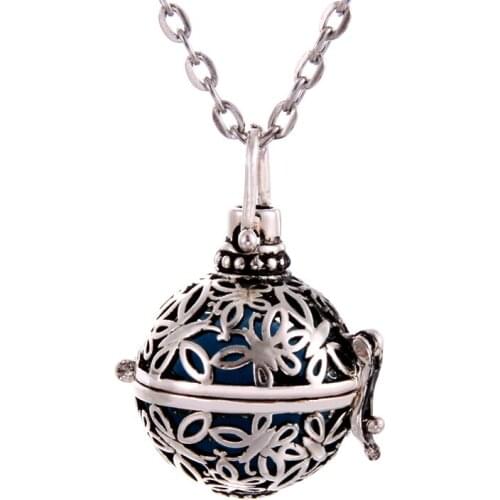 Round Shape Perfume Oil Pendant Essential Aromatherapy Diffuse Necklace Medallion Cage Pendant For Women Girl Gift Jewelry Gift