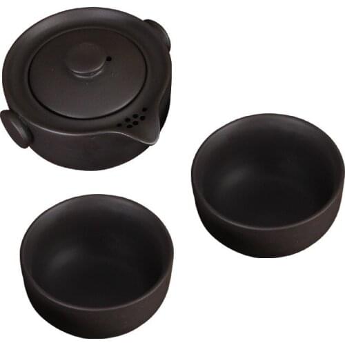 Yixing Purple Clay Portable Travel Tea Set Including 1 Pot + 2 Cups Office Teapot Household Kettle Teacups Chinese Teaware Gift
