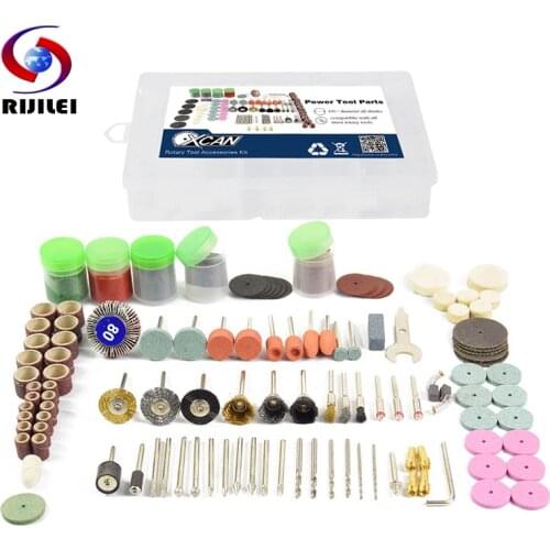 RIJILEI 171PCS BIT SET SUIT MINI DRILL ROTARY TOOL FIT DREMEL Grinding,Carving,Polishing Tool Sets,Grinder Head,Sanding Disc