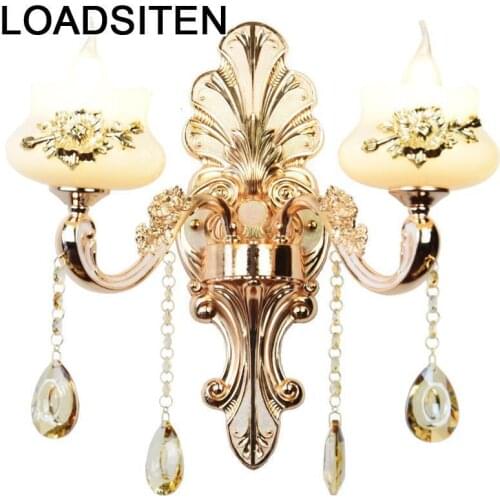 Lamp Stair Vanity Tete Lit Dressing Table Sconce Deco For Home Luminaire Crystal Lampara De Pared Interior Wall Bedroom Light