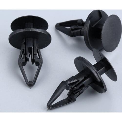 50Pcs Car Fender Fastener Black Push Type Rivet Auto Fixed Clamp 6.3mm Hole Size Back Fastener