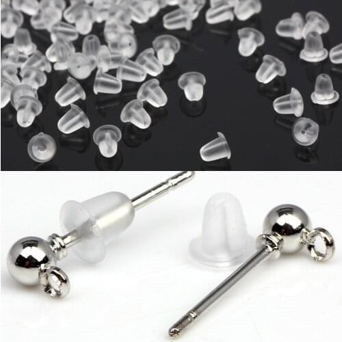 100 Pieces / Multi Earrings DIY Jewelry Accessories Silicone Bucket Bullet Plastic Earplug Earrings Back Earrings Making