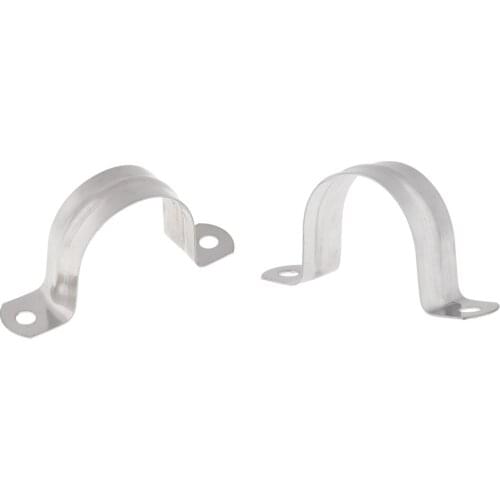 2 pieces Stainless Steel Pipe Saddle 40mm 2 Hole Fixing U Clip