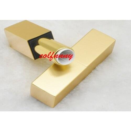 300pcs/lot Fast Shipping 12.1mm Empty lipstick tube elegant square DIY lip balm tube aluminum lipstick tube gold tube