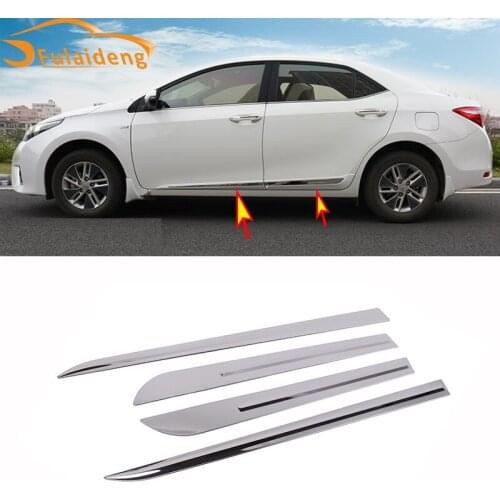 4pcs For Toyota Corolla 2014-2018 stainless steel Door Body Side Molding Cover Trim Car Styling Accessories