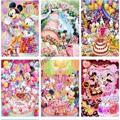 Disney Cartoon Mickey 5d Diy Diamond Painting Cross Stitch Kits Diamond Embroidery Full Square&round Mosaic Home Decoration