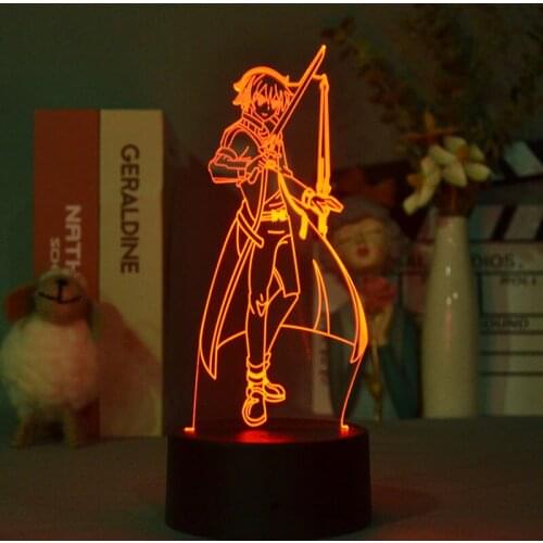 Anime Sword Art Online LED Night Light Kirigaya Kazuto Figure for Room Decor LED 3D Table Lamp Sword Art Online Manga Gifts