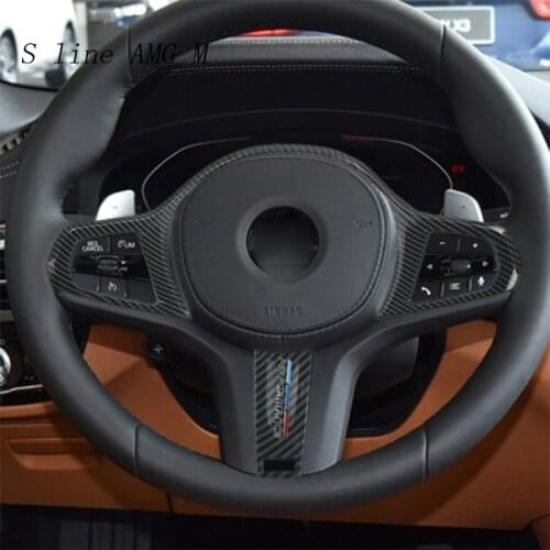 For BMW 5 Series G30 X3 G01 X4 G02 X5 G05 X6 G06 Carbon fiber Car Steering Wheel Frame For M Performance Interior Cover Stickers