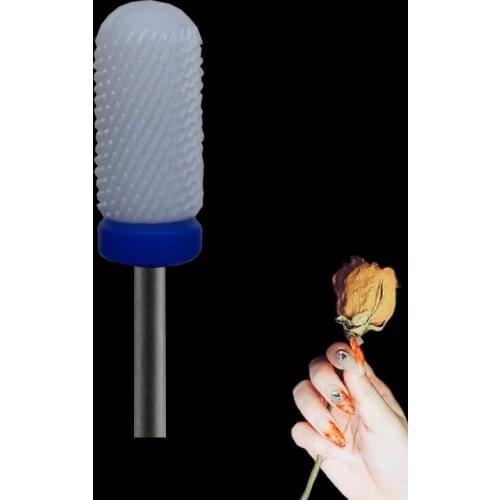 White Ceramic Nail Drill Bit - Smooth Top Bit -M
