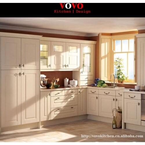 White imported real wood kitchen furniture China