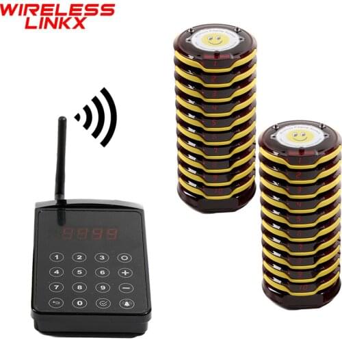 Wirelesslinkx Restaurant Pager Waterproof Wireless Customer Guest Paging System For Food Truck / Court Office