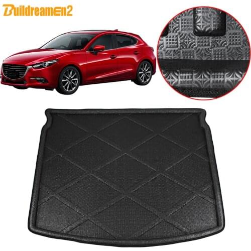 Buildreamen2 For Mazda 3 Axela Hatchback Car Tail Trunk Mat Tray Boot Liner Floor Cargo Mud Pad Carpet 2014 2015 2016 2017 2018