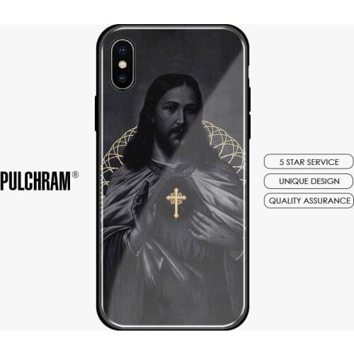 Dark Digital Art jesus tempered glass cover for iPhone 5 5S SE 6 6S 7 8 Plus X Xr Xs 11 PRO Max soft silicone Phone case shell