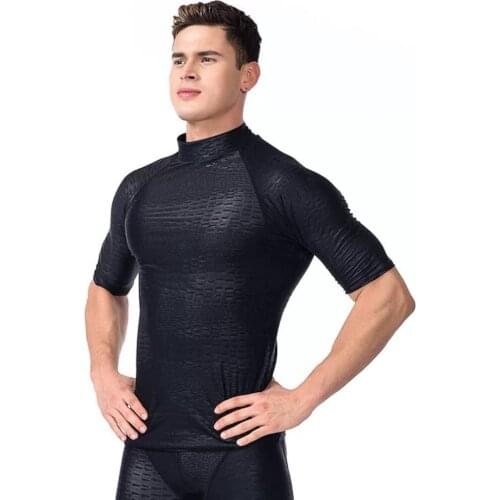 Men Half Sleeve Swim Shirt Surfing Wear Quick Dry Waterproof Rash Guards Professional Beach Shirt Diving Wetsuit Swimwear