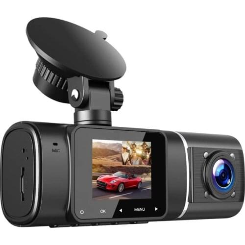 Dual Lens Car Driving Recorder Portable Car Camera Gravity Sensor Front and Rear Automatic Video Loop Recording 1.5 Inch