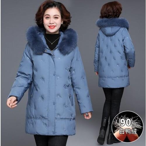 Fitaylor Large Natural Fox Fur Hooded Winter Jacket Women 90% White Duck Down Thick Parkas Warm Sash Tie Up Snow Coat