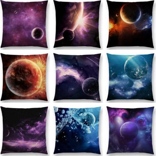 Hot Sale Mysterious Universe Vast Outer Space Beautiful Planets Gorgeous Radiance Galaxy Cushion Home Decor Sofa Throw Pillow