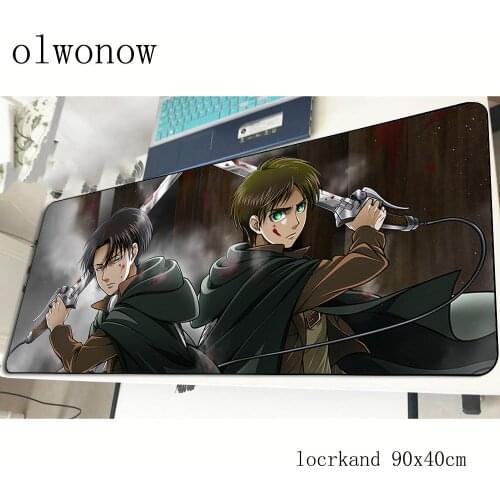 Attack on titan mousepad 90x40cm High-end gaming mouse pad gamer mat locrkand game computer desk padmouse keyboard play mats