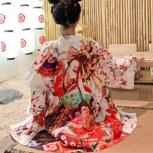 Kimono Women Japanese Yukata Female Women Asian Clothes Cardigan Shirt Women Traditional Japanese Anime Kimonos Haori
