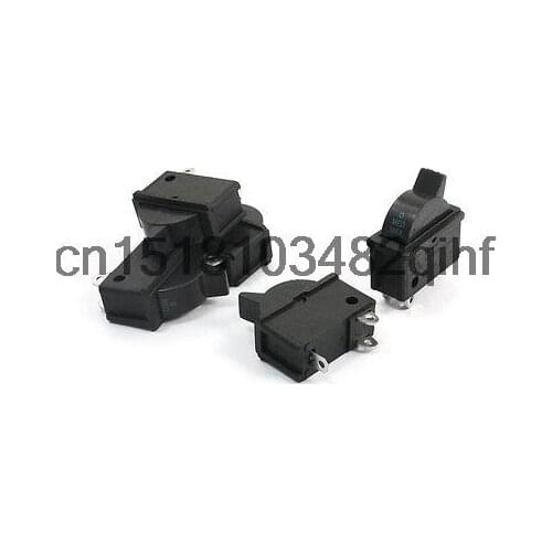5 Pcs AC 250V 10A SPDT 1NO 1NC 3 Pin Black Button Rocker Switch for Hair Dryer