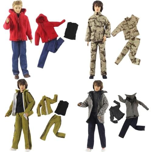 Handmade 1/6 Fashion Outfit Boy Doll Suit Clothes Casual Handsome Clothes Pants For Barbie Doll Boyfriend Ken Doll