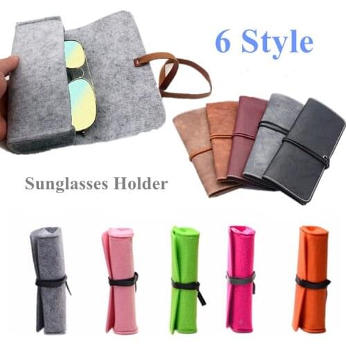 6 Style Korean Style Fashion Portable Women Men Eyewear Container Scratch-proof Waterproof Sunglasses Bag Protector PU Pouch