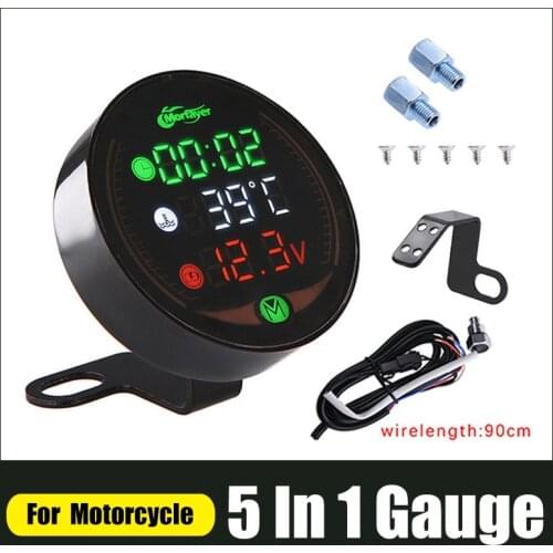 Motorcycle electronics 5 in 1 Motorcycle Water Temperature Meter For NMAX PCX XMAX 125 USB Rechargeable LED Night Vision Meter